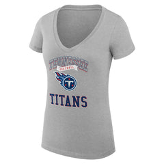 Tennessee Titans G-III 4Her by Carl Banks Women's Super-Slim Fit Lightweight Team Logo Graphic V-Neck T-Shirt Heather Gray | NFL