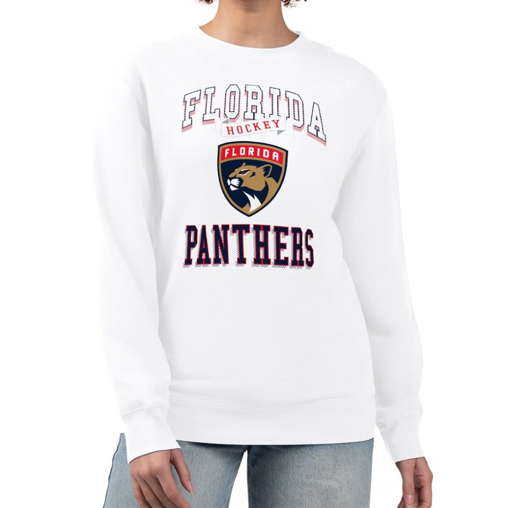 Florida Panthers G-III 4Her by Carl Banks Women's Team Logo Tri-Blend Fleece Pullover Sweatshirt - White - NHL