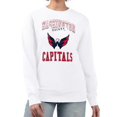 Washington Capitals G-III 4Her by Carl Banks Women's Team Logo Tri-Blend Fleece Pullover Sweatshirt - White - NHL