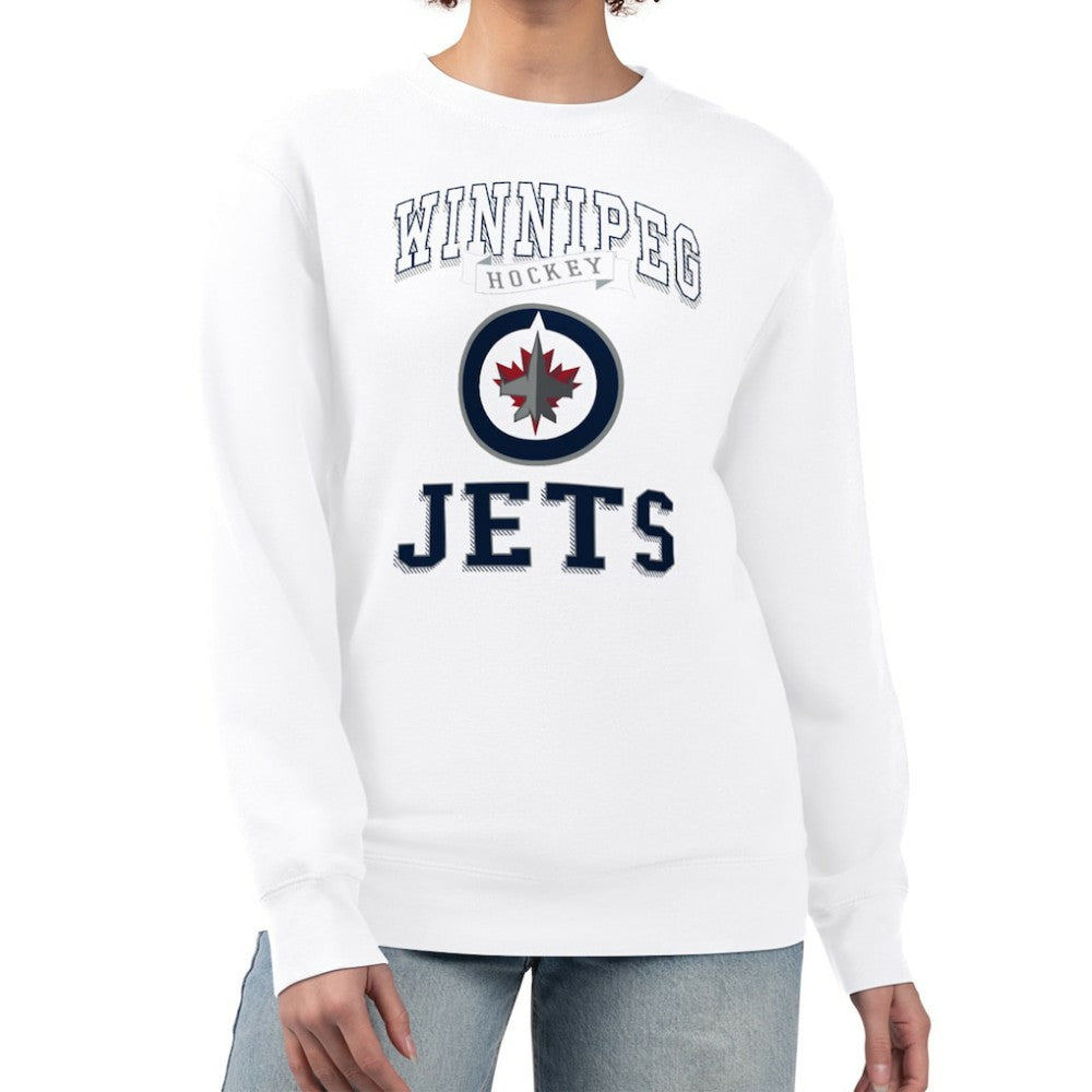 Winnipeg Jets G-III 4Her by Carl Banks Women's Team Logo Tri-Blend Fleece Pullover Sweatshirt - White - NHL