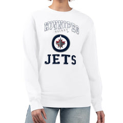 Winnipeg Jets G-III 4Her by Carl Banks Women's Team Logo Tri-Blend Fleece Pullover Sweatshirt - White - NHL