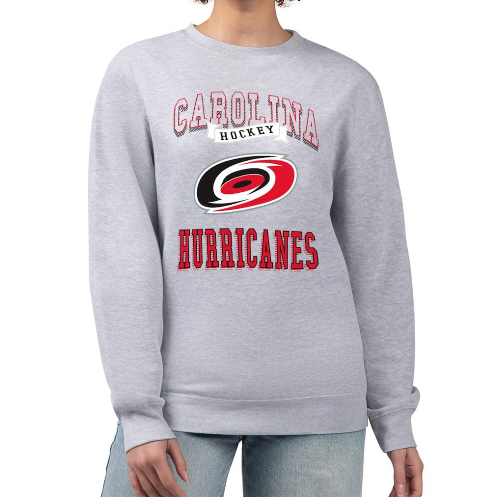 Carolina Hurricanes G-III 4Her by Carl Banks Women's Team Logo Tri-Blend Fleece Pullover Sweatshirt - Heather Gray - NHL