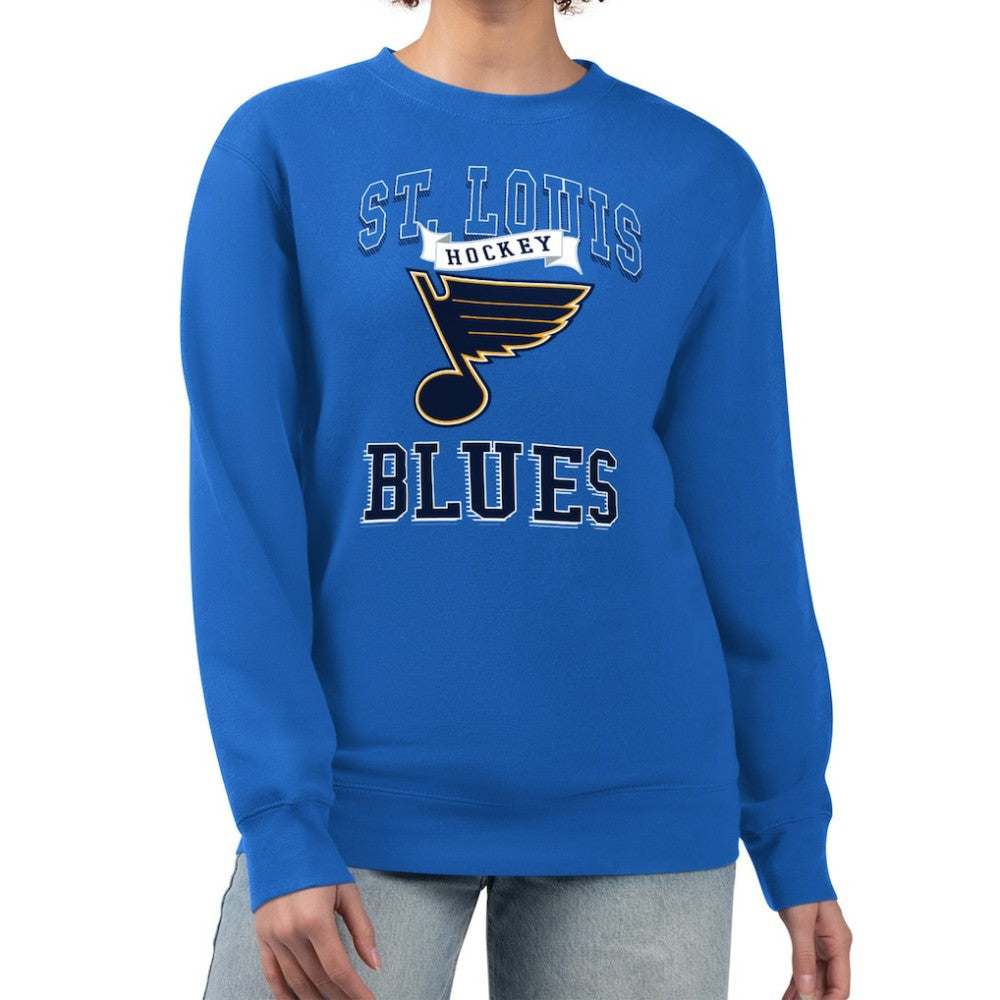 St. Louis Blues G-III 4Her by Carl Banks Women's Team Logo Tri-Blend Fleece Pullover Sweatshirt - Blue - NHL