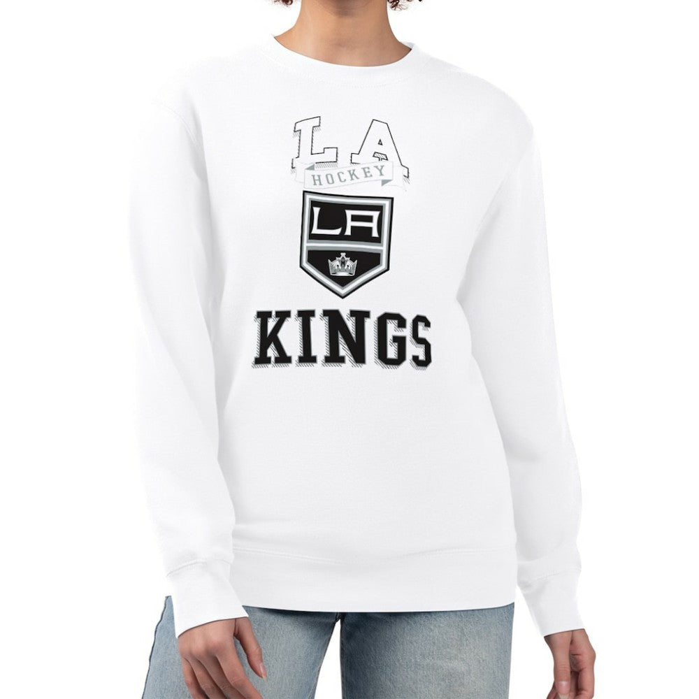 Los Angeles Kings G-III 4Her by Carl Banks Women's Team Logo Tri-Blend Fleece Pullover Sweatshirt - White - NHL