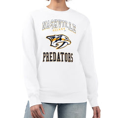 Nashville Predators G-III 4Her by Carl Banks Women's Team Logo Tri-Blend Fleece Pullover Sweatshirt - White - NHL