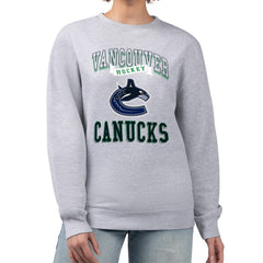 Vancouver Canucks G-III 4Her by Carl Banks Women's Team Logo Tri-Blend Fleece Pullover Sweatshirt - Heather Gray - NHL