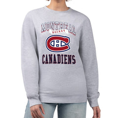Montreal Canadiens G-III 4Her by Carl Banks Women's Team Logo Tri-Blend Fleece Pullover Sweatshirt - Heather Gray - NHL