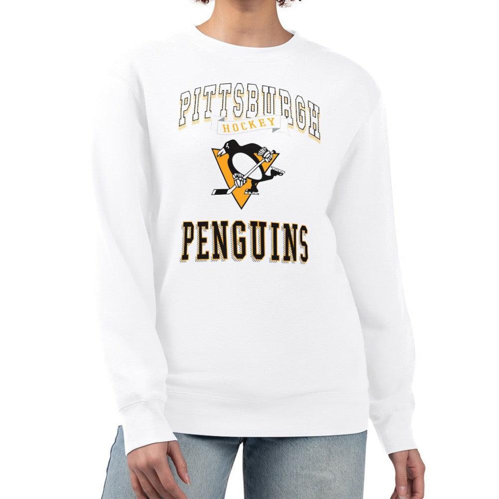 Pittsburgh Penguins G-III 4Her by Carl Banks Women's Team Logo Tri-Blend Fleece Pullover Sweatshirt - White - NHL