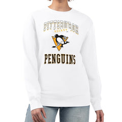 Pittsburgh Penguins G-III 4Her by Carl Banks Women's Team Logo Tri-Blend Fleece Pullover Sweatshirt - White - NHL