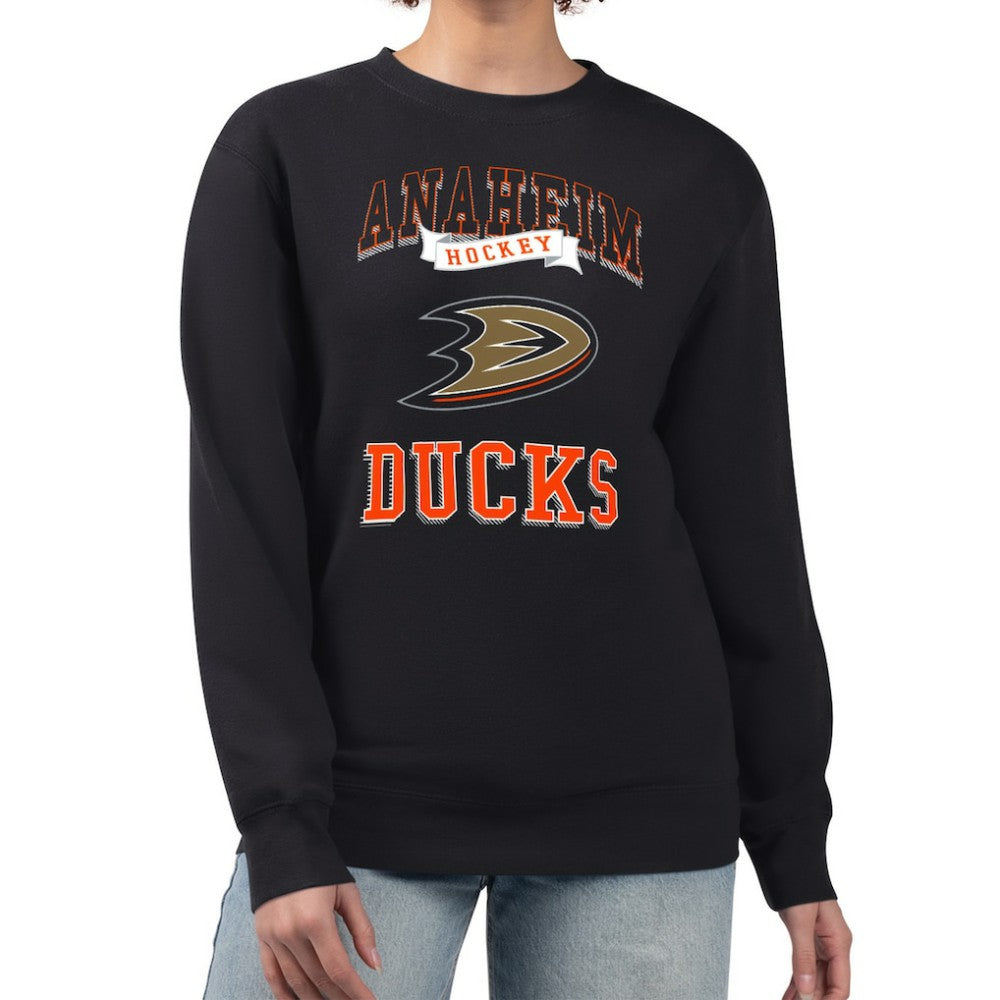 Anaheim Ducks G-III 4Her by Carl Banks Women's Team Logo Tri-Blend Fleece Pullover Sweatshirt - Black - NHL