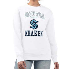 Seattle Kraken G-III 4Her by Carl Banks Women's Team Logo Tri-Blend Fleece Pullover Sweatshirt - White - NHL