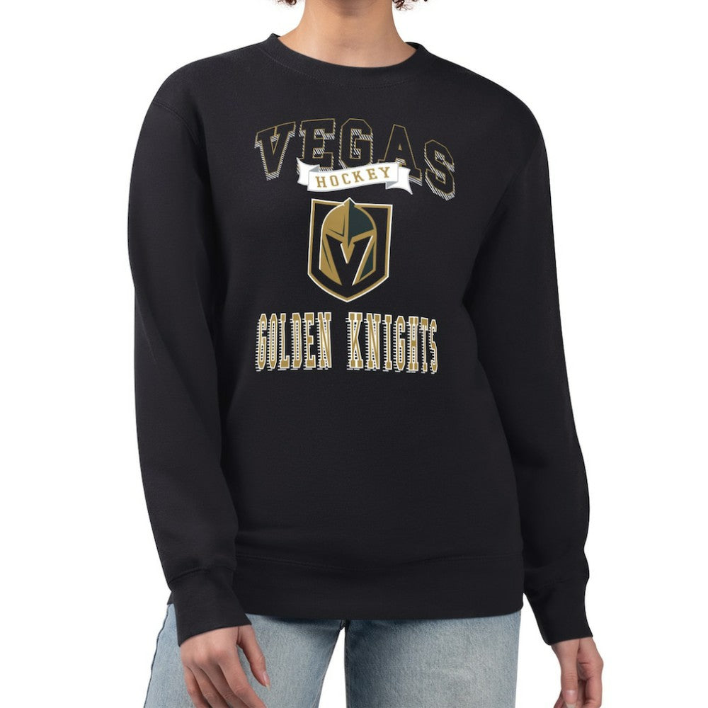 Vegas Golden Knights G-III 4Her by Carl Banks Women's Team Logo Tri-Blend Fleece Pullover Sweatshirt - Black - NHL
