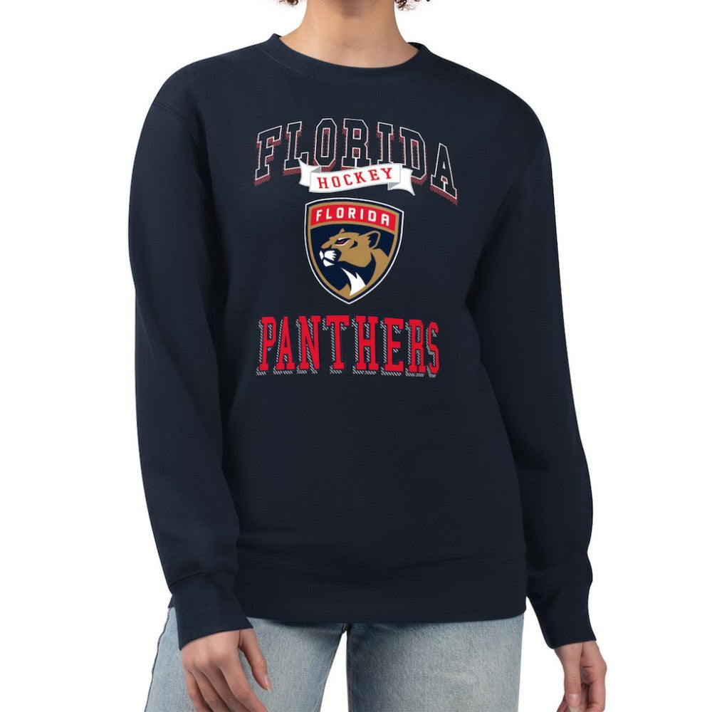 Florida Panthers G-III 4Her by Carl Banks Women's Team Logo Tri-Blend Fleece Pullover Sweatshirt - Navy - NHL