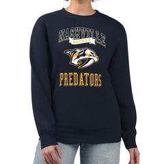 Nashville Predators G-III 4Her by Carl Banks Women's Team Logo Tri-Blend Fleece Pullover Sweatshirt - Navy - NHL