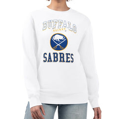 Buffalo Sabres G-III 4Her by Carl Banks Women's Team Logo Tri-Blend Fleece Pullover Sweatshirt - White - NHL