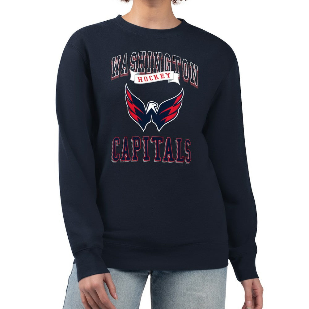 Washington Capitals G-III 4Her by Carl Banks Women's Team Logo Tri-Blend Fleece Pullover Sweatshirt - Navy - NHL