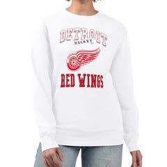 Detroit Red Wings G-III 4Her by Carl Banks Women's Team Logo Tri-Blend Fleece Pullover Sweatshirt - White - NHL