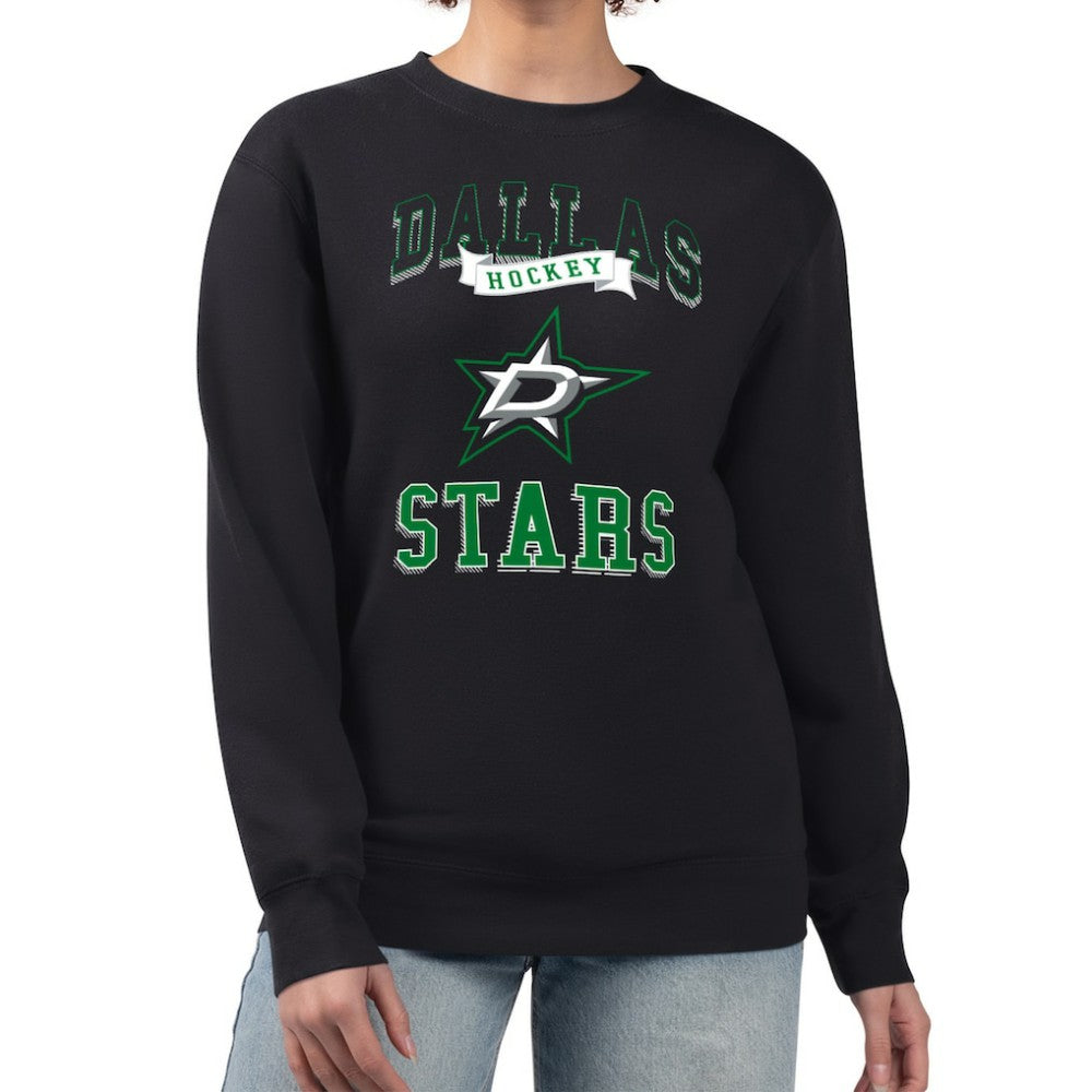 Dallas Stars G-III 4Her by Carl Banks Women's Team Logo Tri-Blend Fleece Pullover Sweatshirt - Black - NHL