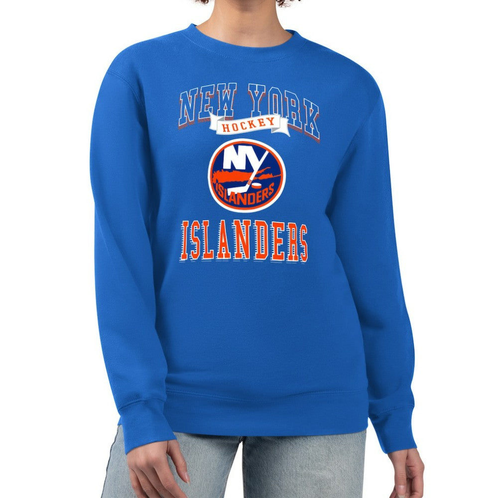 New York Islanders G-III 4Her by Carl Banks Women's Team Logo Tri-Blend Fleece Pullover Sweatshirt - Royal - NHL