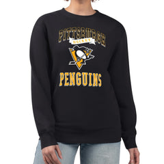 Pittsburgh Penguins G-III 4Her by Carl Banks Women's Team Logo Tri-Blend Fleece Pullover Sweatshirt - Black - NHL