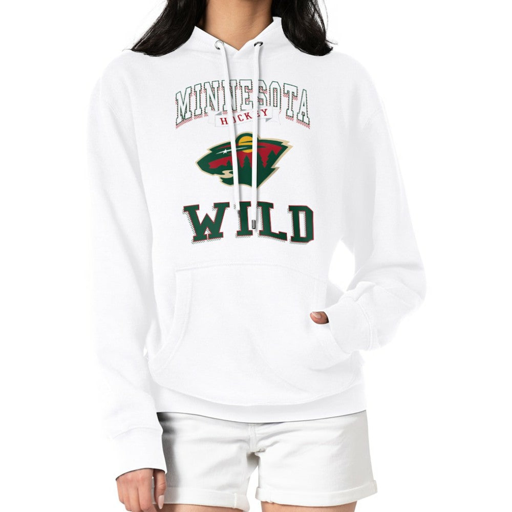 Minnesota Wild G-III 4Her by Carl Banks Women's Team Logo Tri-Blend Fleece Pullover Hoodie - White - NHL
