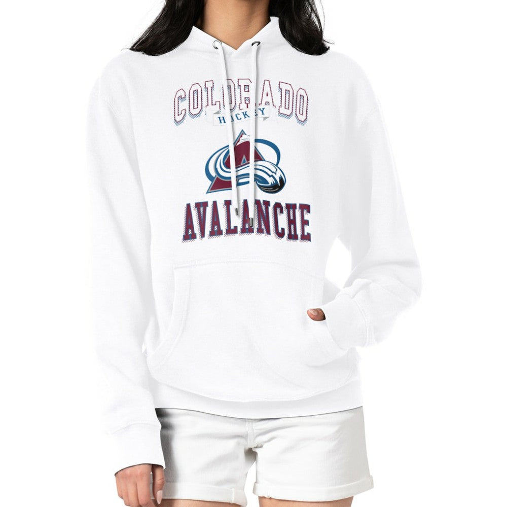 Colorado Avalanche G-III 4Her by Carl Banks Women's Team Logo Tri-Blend Fleece Pullover Hoodie - White - NHL