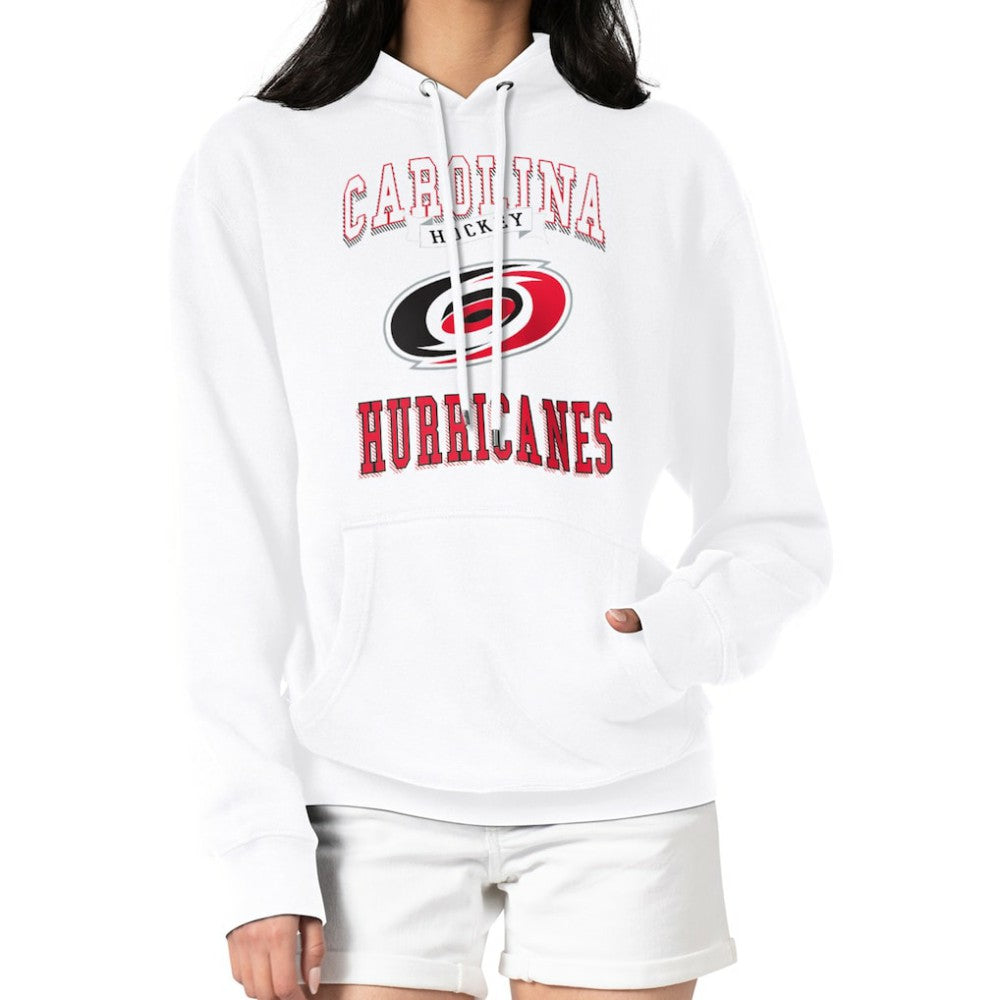 Carolina Hurricanes G-III 4Her by Carl Banks Women's Team Logo Tri-Blend Fleece Pullover Hoodie - White - NHL