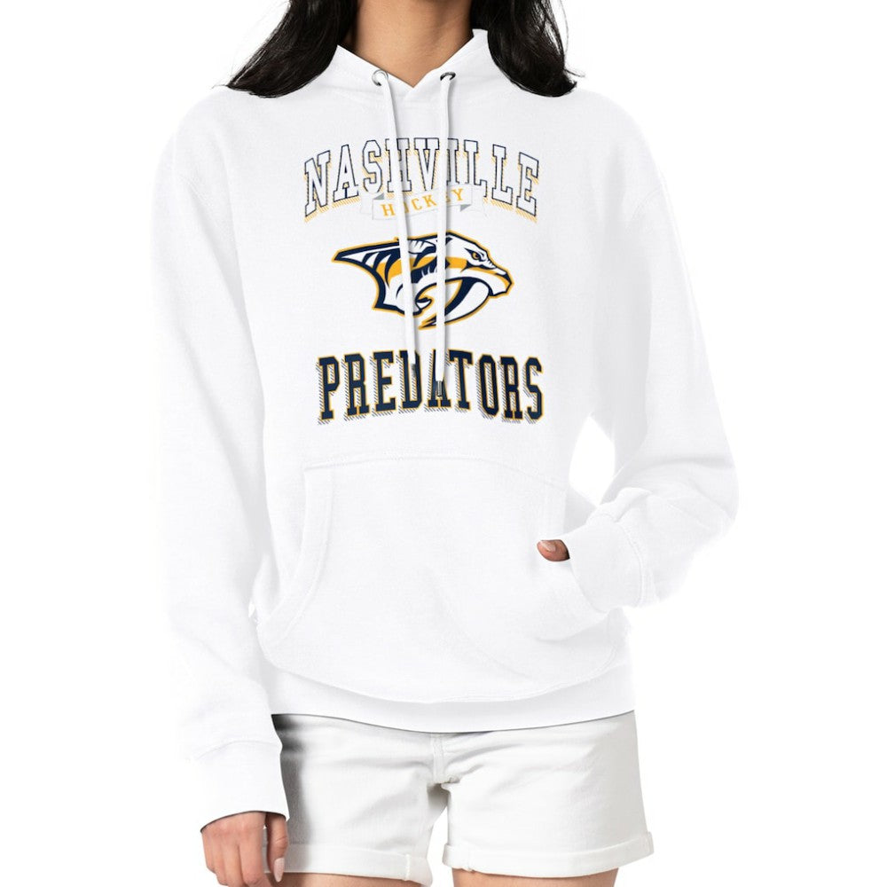 Nashville Predators G-III 4Her by Carl Banks Women's Team Logo Tri-Blend Fleece Pullover Hoodie - White - NHL