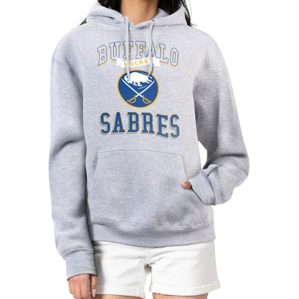 Buffalo Sabres G-III 4Her by Carl Banks Women's Team Logo Tri-Blend Fleece Pullover Hoodie - Heather Gray - NHL