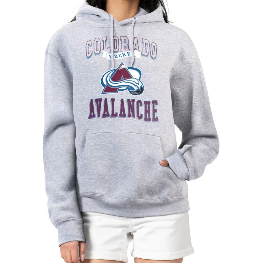 Colorado Avalanche G-III 4Her by Carl Banks Women's Team Logo Tri-Blend Fleece Pullover Hoodie - Heather Gray - NHL