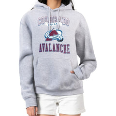 Colorado Avalanche G-III 4Her by Carl Banks Women's Team Logo Tri-Blend Fleece Pullover Hoodie - Heather Gray - NHL