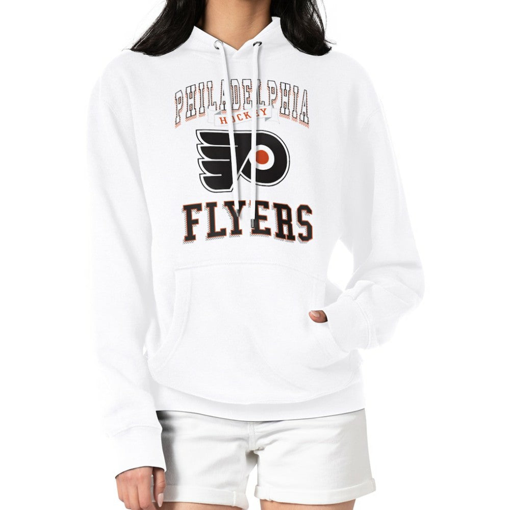Philadelphia Flyers G-III 4Her by Carl Banks Women's Team Logo Tri-Blend Fleece Pullover Hoodie - White - NHL