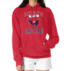 Washington Capitals G-III 4Her by Carl Banks Women's Team Logo Tri-Blend Fleece Pullover Hoodie - Red - NHL
