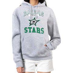 Dallas Stars G-III 4Her by Carl Banks Women's Team Logo Tri-Blend Fleece Pullover Hoodie - Heather Gray - NHL