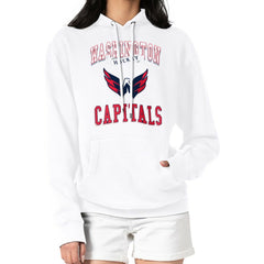 Washington Capitals G-III 4Her by Carl Banks Women's Team Logo Tri-Blend Fleece Pullover Hoodie - White - NHL