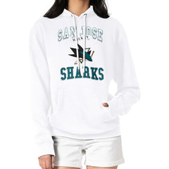 San Jose Sharks G-III 4Her by Carl Banks Women's Team Logo Tri-Blend Fleece Pullover Hoodie - White - NHL