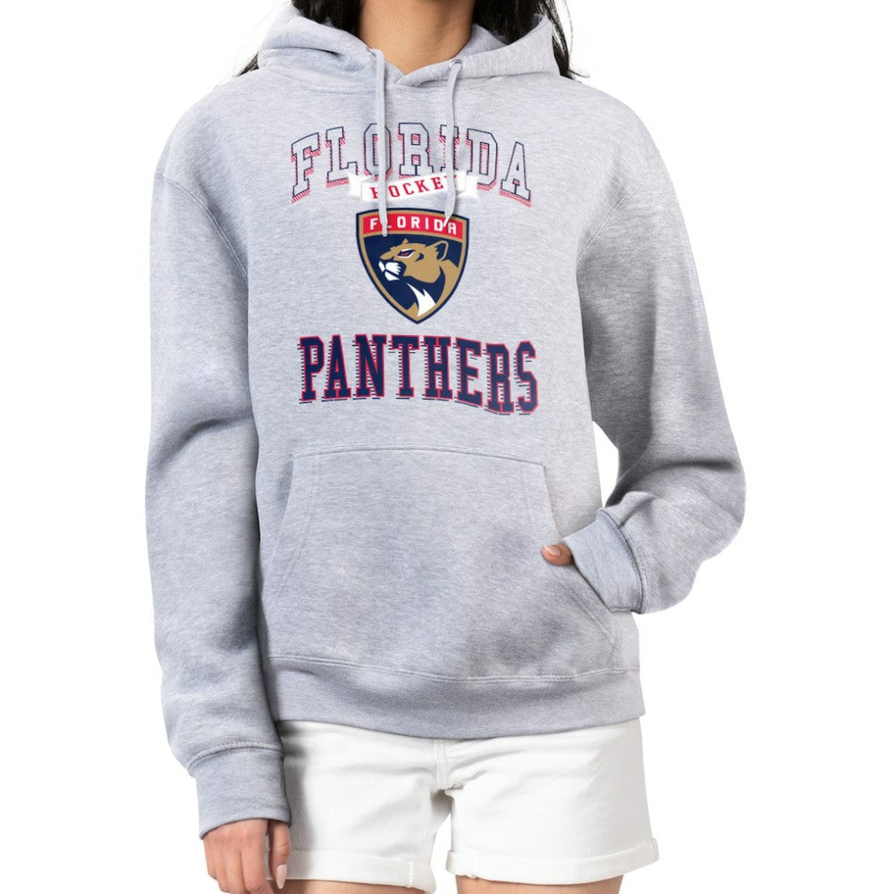 Florida Panthers G-III 4Her by Carl Banks Women's Team Logo Tri-Blend Fleece Pullover Hoodie - Heather Gray - NHL