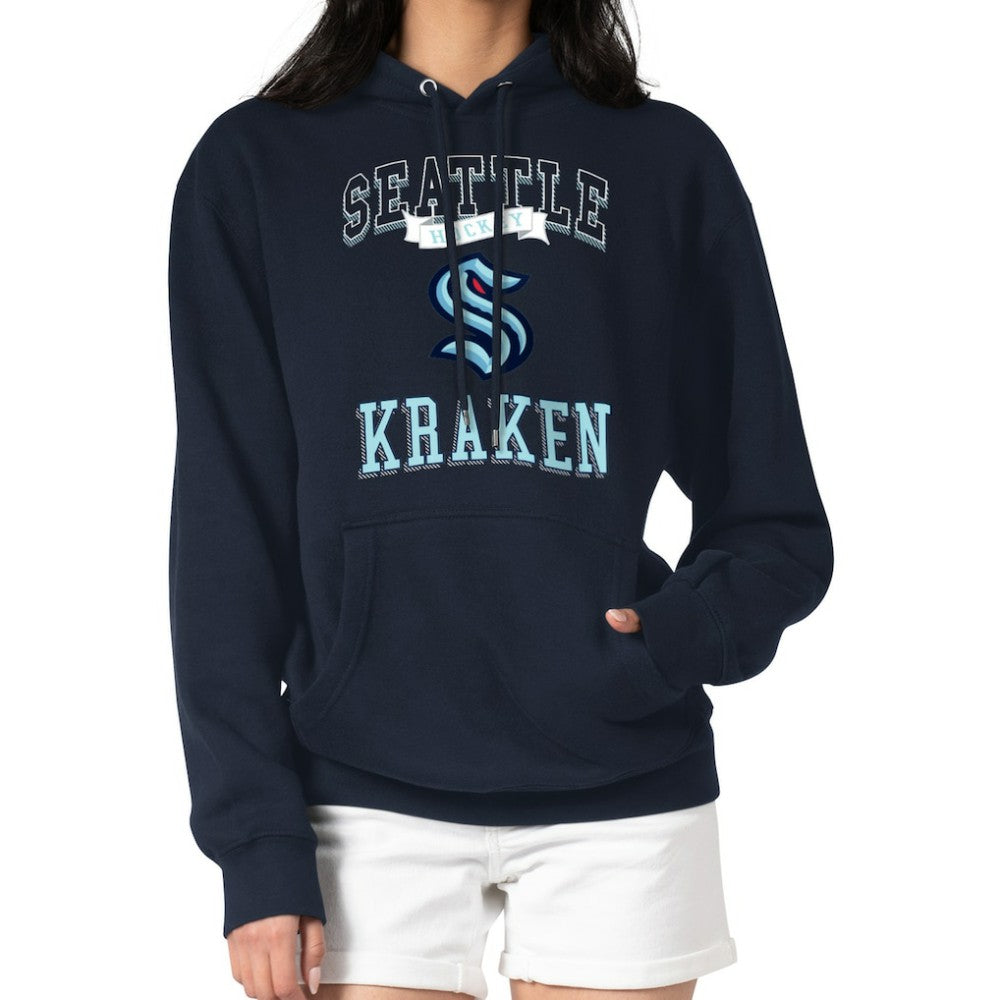 Seattle Kraken G-III 4Her by Carl Banks Women's Team Logo Tri-Blend Fleece Pullover Hoodie - Deep Sea Blue - NHL