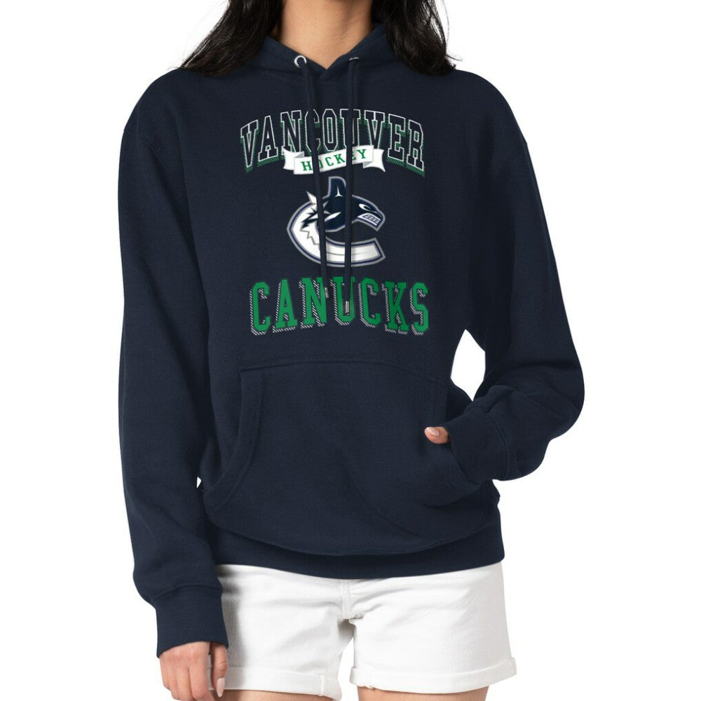 Vancouver Canucks G-III 4Her by Carl Banks Women's Team Logo Tri-Blend Fleece Pullover Hoodie - Navy - NHL