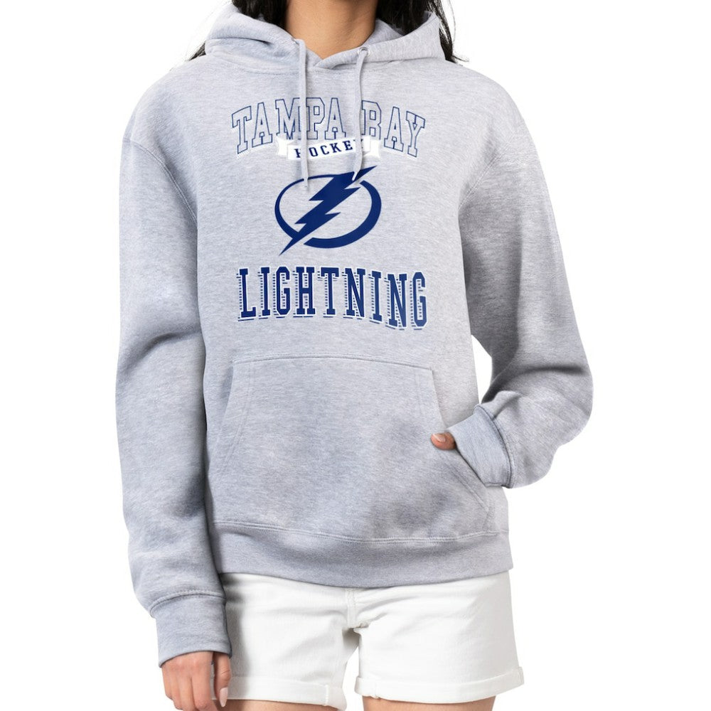 Tampa Bay Lightning G-III 4Her by Carl Banks Women's Team Logo Tri-Blend Fleece Pullover Hoodie - Heather Gray - NHL
