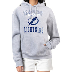 Tampa Bay Lightning G-III 4Her by Carl Banks Women's Team Logo Tri-Blend Fleece Pullover Hoodie - Heather Gray - NHL