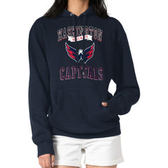 Washington Capitals G-III 4Her by Carl Banks Women's Team Logo Tri-Blend Fleece Pullover Hoodie - Navy - NHL