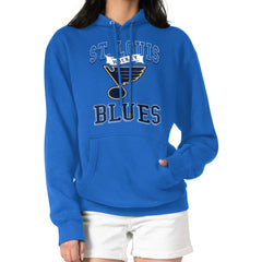 St. Louis Blues G-III 4Her by Carl Banks Women's Team Logo Tri-Blend Fleece Pullover Hoodie - Blue - NHL