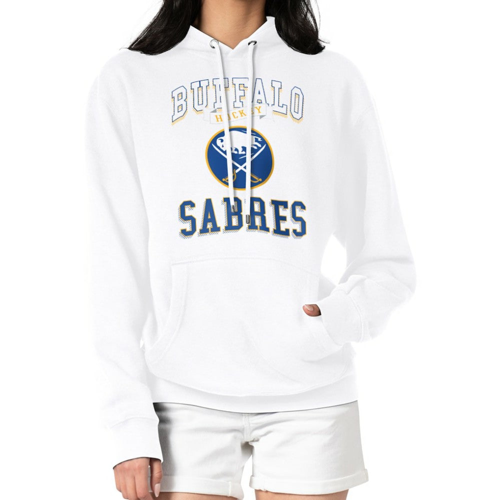 Buffalo Sabres G-III 4Her by Carl Banks Women's Team Logo Tri-Blend Fleece Pullover Hoodie - White - NHL