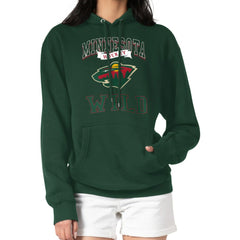 Minnesota Wild G-III 4Her by Carl Banks Women's Team Logo Tri-Blend Fleece Pullover Hoodie - Olive - NHL