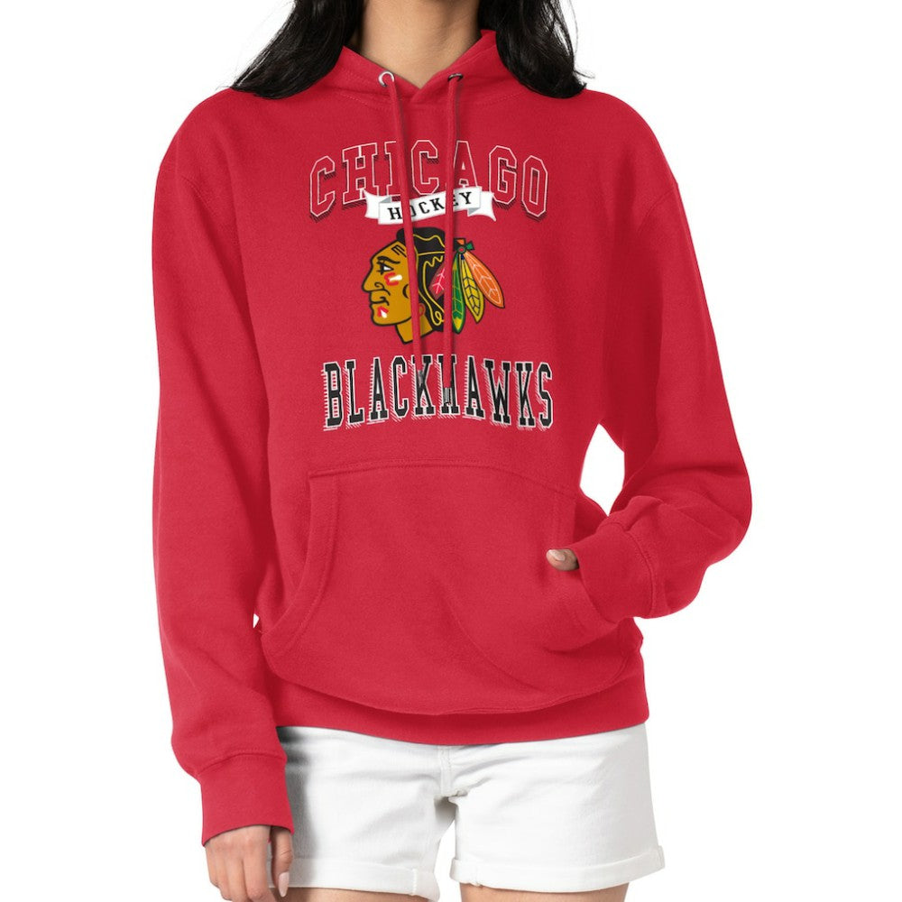 Chicago Blackhawks G-III 4Her by Carl Banks Women's Team Logo Tri-Blend Fleece Pullover Hoodie - Red - NHL