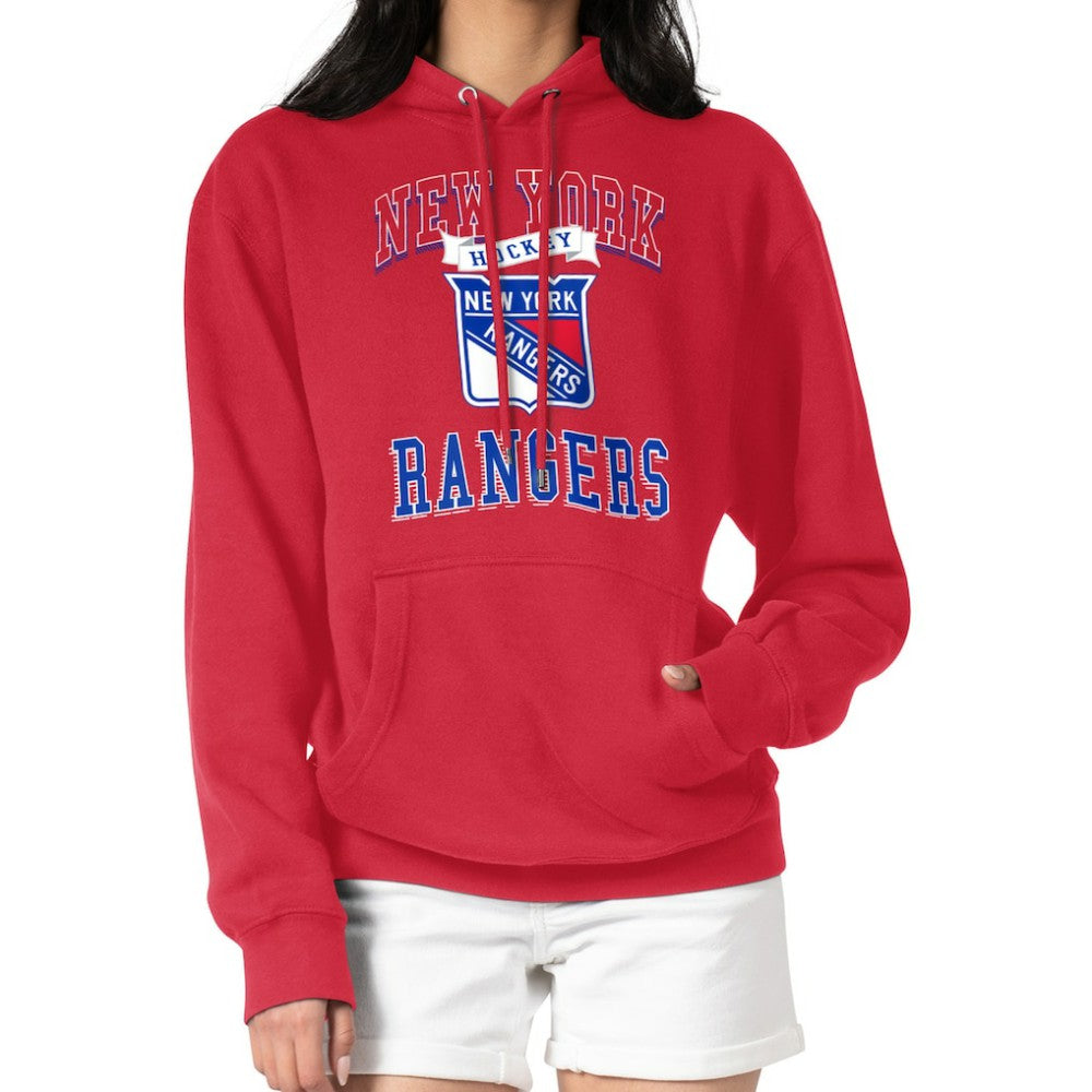 New York Rangers G-III 4Her by Carl Banks Women's Team Logo Tri-Blend Fleece Pullover Hoodie - Red - NHL