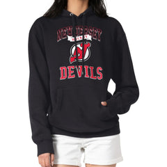 New Jersey Devils G-III 4Her by Carl Banks Women's Team Logo Tri-Blend Fleece Pullover Hoodie - Black - NHL