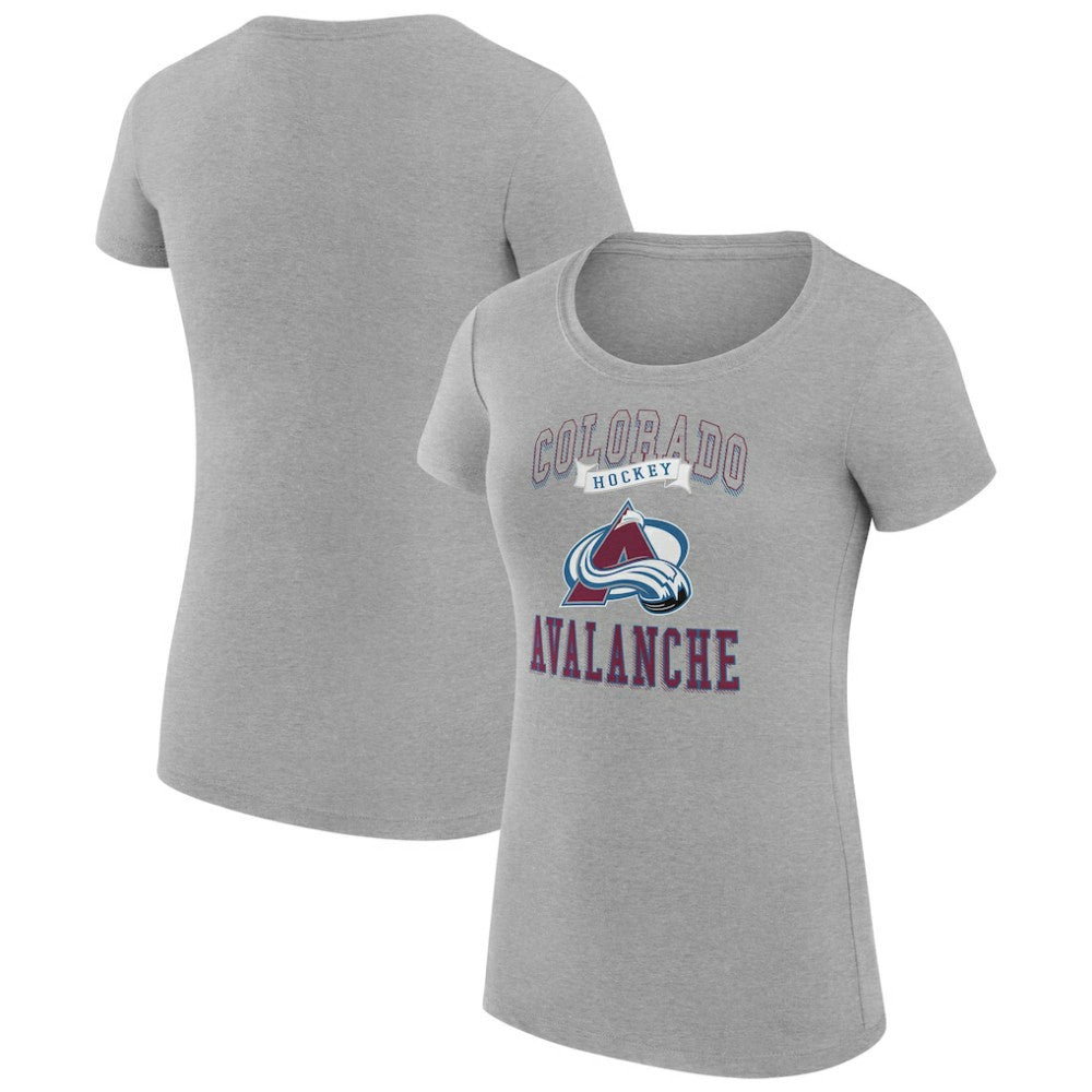 Colorado Avalanche G-III 4Her by Carl Banks Women's Super-Slim Fit Lightweight Team Logo Graphic T-Shirt - Heather Gray - NHL
