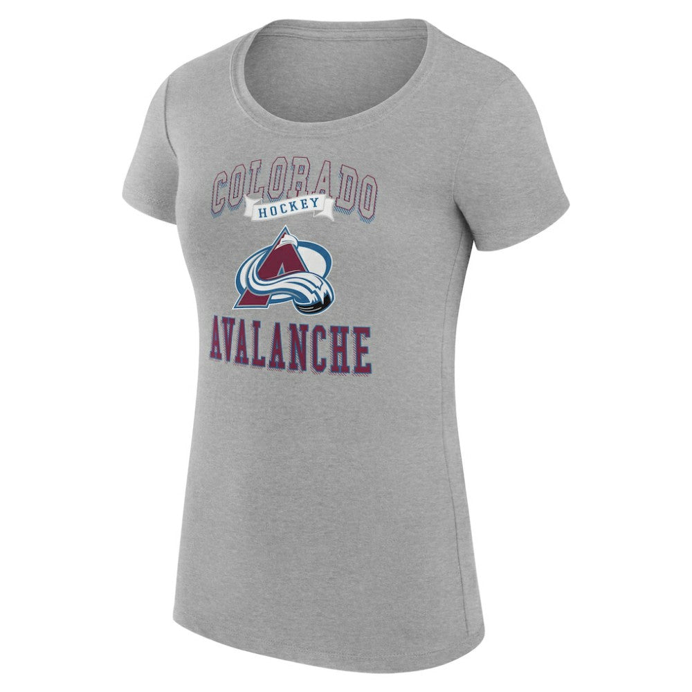 Colorado Avalanche G-III 4Her by Carl Banks Women's Super-Slim Fit Lightweight Team Logo Graphic T-Shirt - Heather Gray - NHL